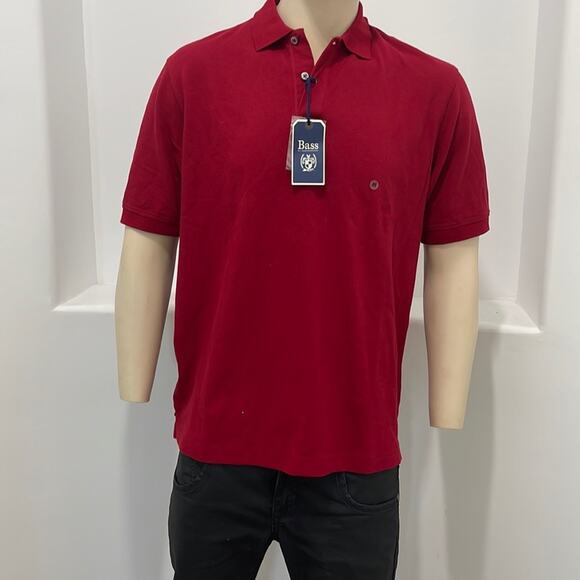 Bass Men’s Polo T- Shirt Short Sleeve Red  Size M NWT - Picture 7 of 8